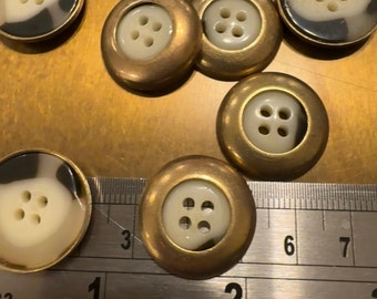 Brass Horn Buttons, Italian Buttons, High Quality, 40L, 25mm Buttons