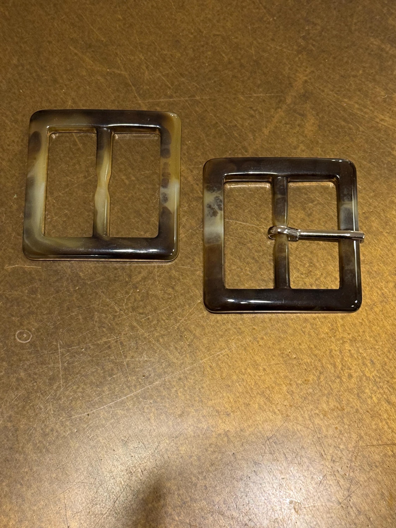 Square Buckle Without Spring Mock Tortoiseshell Square Buckle, Prong or No Prong, 6cm - Etsy