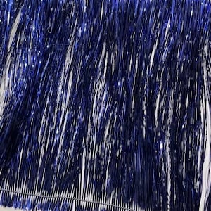 Fleco de 8 pulg. de ancho, Azul marino, 17 colores, Fleco de oropel, Fleco de borla, Recorte de vestuario de baile, Ropa, Manualidades, Alta calidad, Azul marino