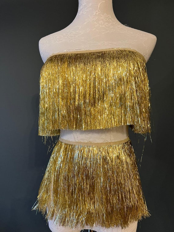 Gold Tinsel Fringe, 8" Wide, Sewing Trim, 17 Colours - Etsy Israel