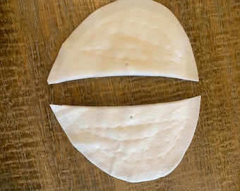 Pair of Tailored Shoulder Pads, Couture Padding (10” x 5”)