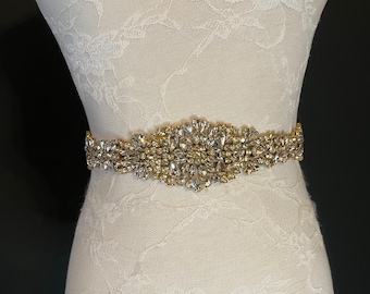 Jewel Belt, Bridal Belt, Black Satin Tie, Bridesmaid, Elegant Evening Belt, Dresses, Diamanté Rhinestone Belt