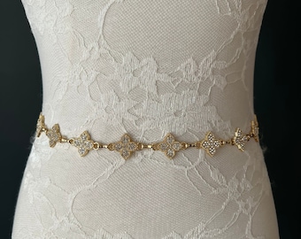 X-long Belt, Rhinestone Chain Belt, Fashion Belt, Vintage Style Belt, Diamanté Chain Belt, Belt Accessory, FAN Fashion Exclusive