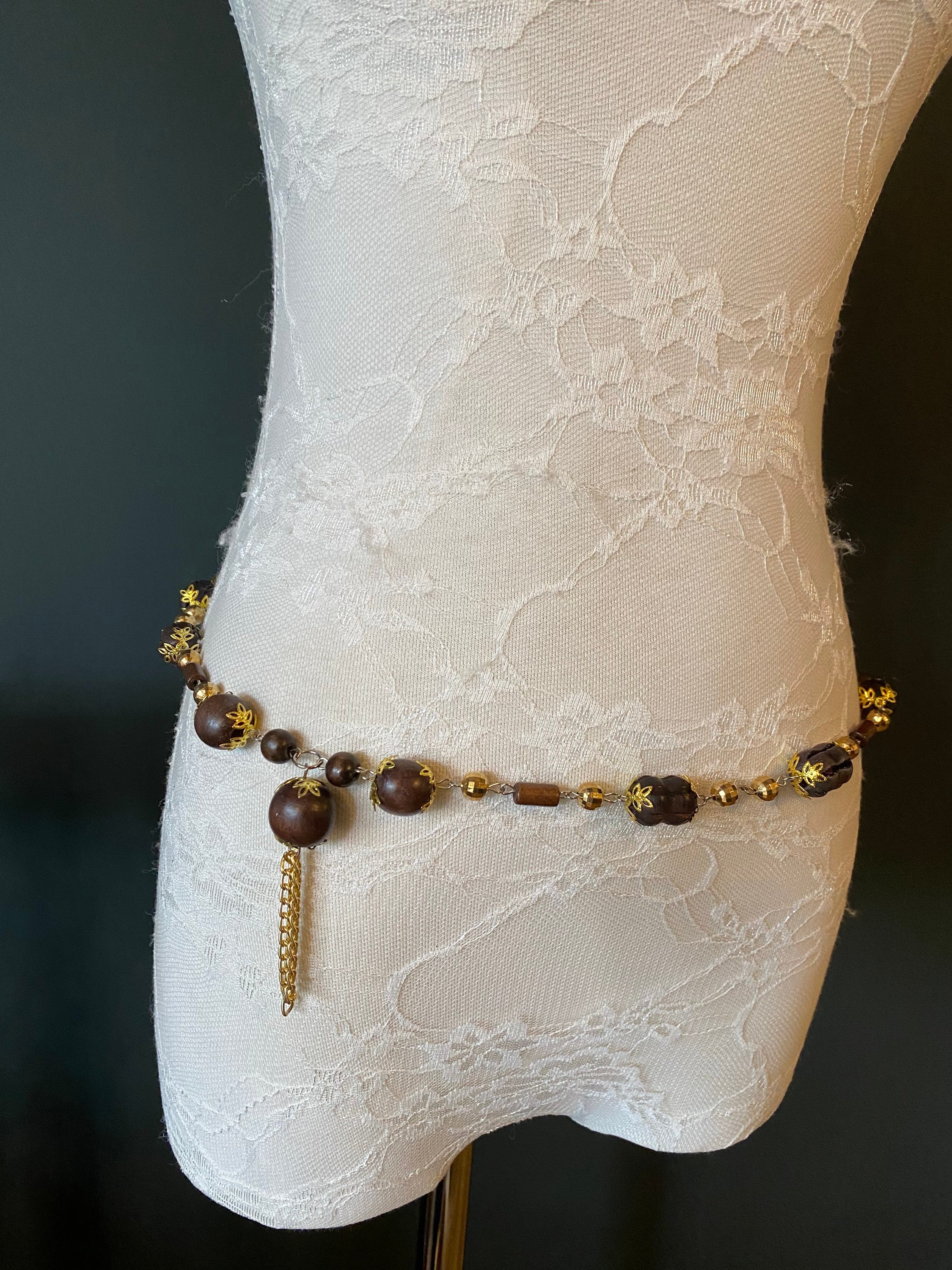 X-long Belt, Boho Style Bead Belt, Gold Brown Wood Bead Belt, Light Weight, Chain Fringe Belt, Teen Sizes, 1860 - Etsy X-long Belt, Boho Style Bead Belt, Gold Brown Wood Bead Belt, Light Weight, Chain Fringe Belt, Teen Sizes, 1860 - Etsy