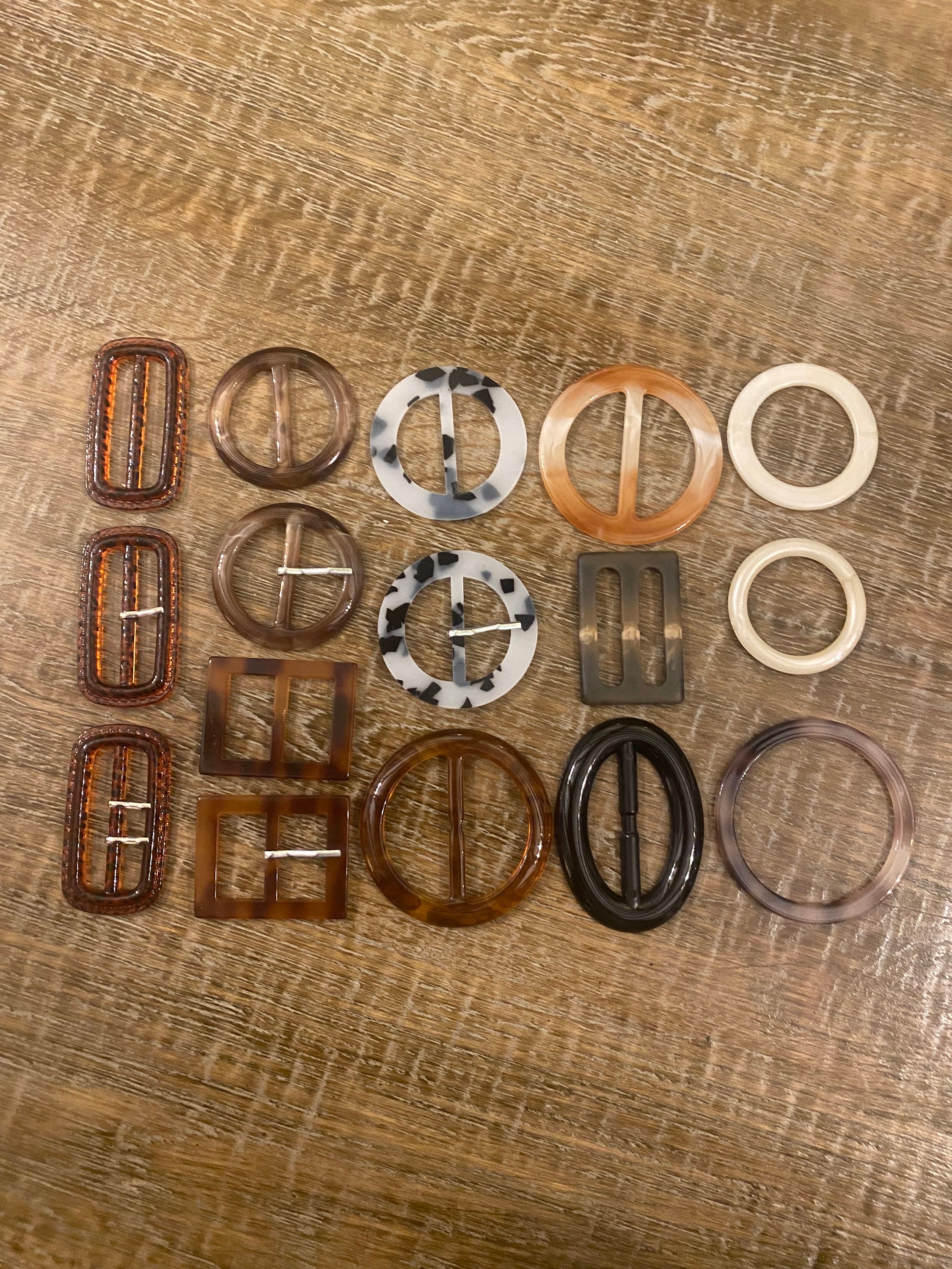 Buckles, Horn Buckles, Mock Tortoiseshell  Buckle, Round, Rectangle, Prong, Replacment Buckle, Dresses, Belts
