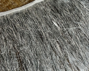 Silver Foil Fringe Trim, 8" Wide, 15 Colour Options