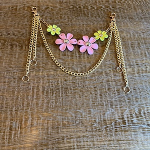 Jeans Chain, Daisy Chain, Fashion Jeans Chain, Gold, Silver Jeans Chain, Daisy Design Jeans Chain, Two row chains, Gift, Festival, Bags