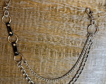Nickel Silver Chain. Solid Brass Wallet Chain, Long Key