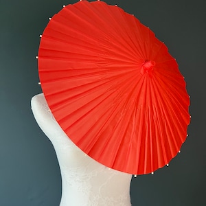 Ombrello rosso, decorativo, festa, ombrello da damigella d'onore, regalo, ombrello da sole, matrimoni, damigella d'onore, arredamento per la casa, eventi, esposizione, 24" di larghezza
