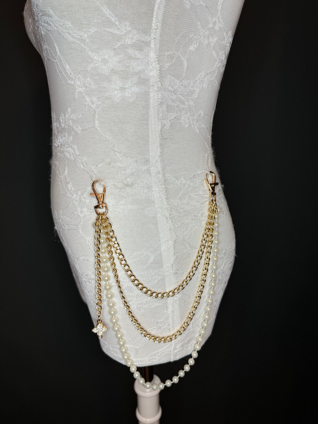 Cadenas para jeans en capas, moda callejera, hip hop, selección de