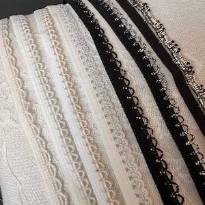 11mm Wide Lurex Picot Edge Elastic, Scallop Edging, Knicker Elastic, Lingerie Elastic, Edging Elastic, Picot Trim, Underwear