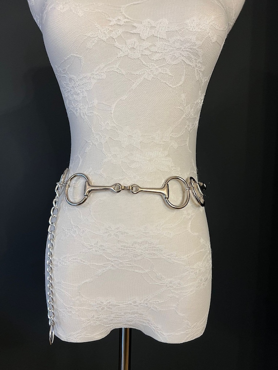 Silver Metal Belt With Hanging Chain, Teen to Plus Size - Etsy display picture 1