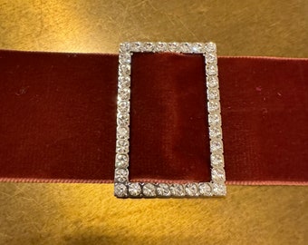Rhinestone Buckle, Silver Diamanté Buckle, 2” Middle Bar, 6cm x 4cm size, Slider, Belt Buckle