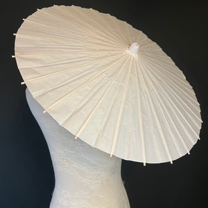 Ombrello avorio, decorativo, festa, ombrello damigella d'onore, regalo, ombrellone, matrimoni, damigella d'onore, arredamento per la casa, artigianato, spiaggia, 60 cm, 24" di larghezza