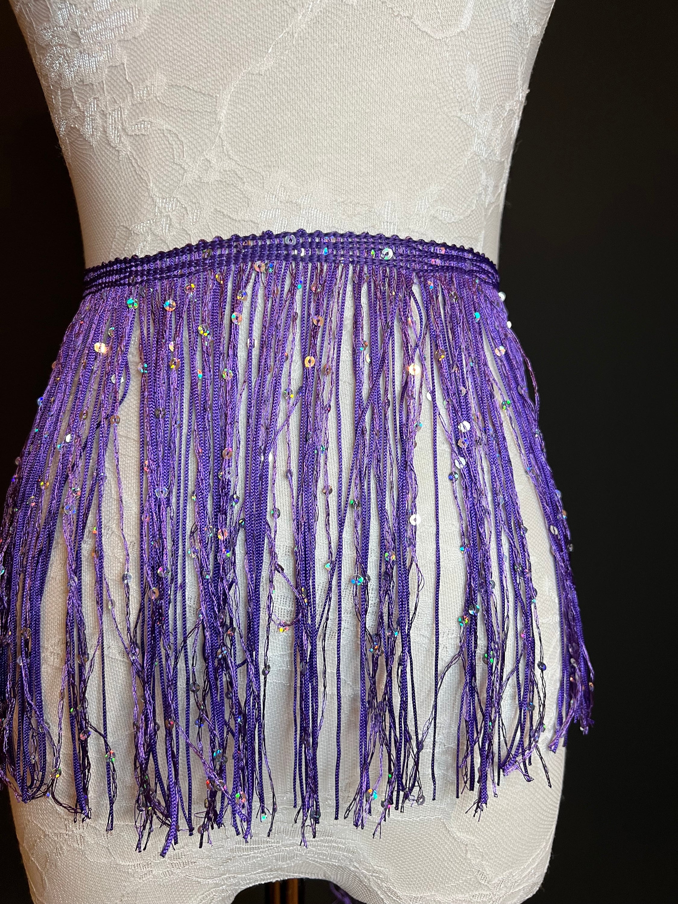 strapless open back dress Lavender & Purple Fringe Boot Dress