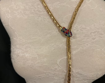 Snake Necklace, Choker Necklace, Rhinestone Snake, Gold, Silver, Premium Quality, FAN Design, Accessory, Gift