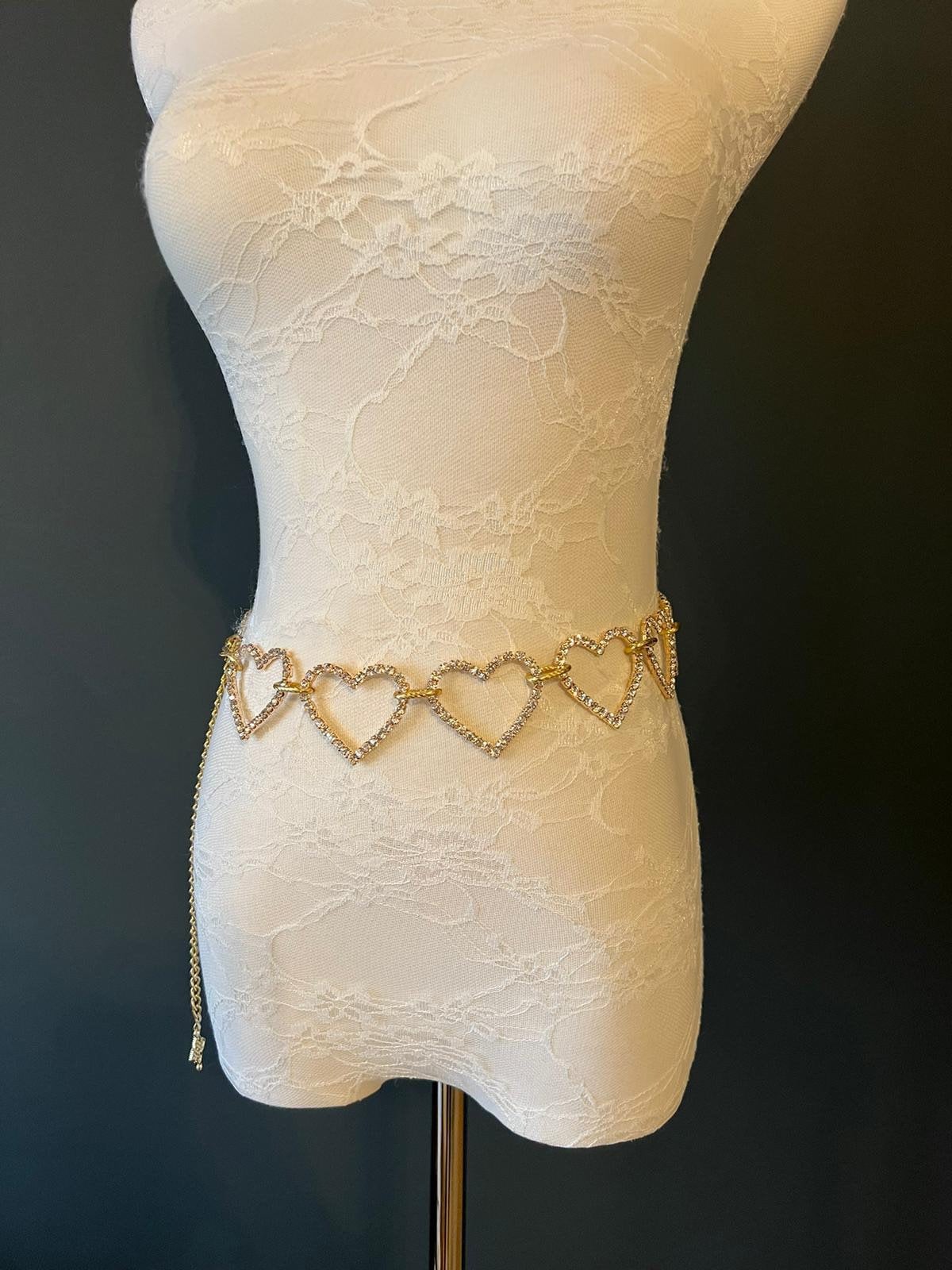 X-long Belt, Rhinestone Heart Belt, Diamanté Belt, Fashion  display picture 1