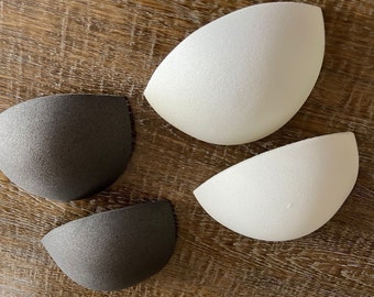 Foam Bra Pads, Uncovered Bra Cups, Black, Ivory (Can be Cut to Size)
