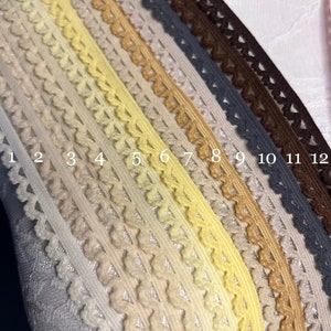 11mm Wide Picot Edge Elastic, Scallop Edging, Knicker Elastic, 51 Colours, Lingerie Elastic, Edging Elastic, Picot Trim, Underwear, Clothing