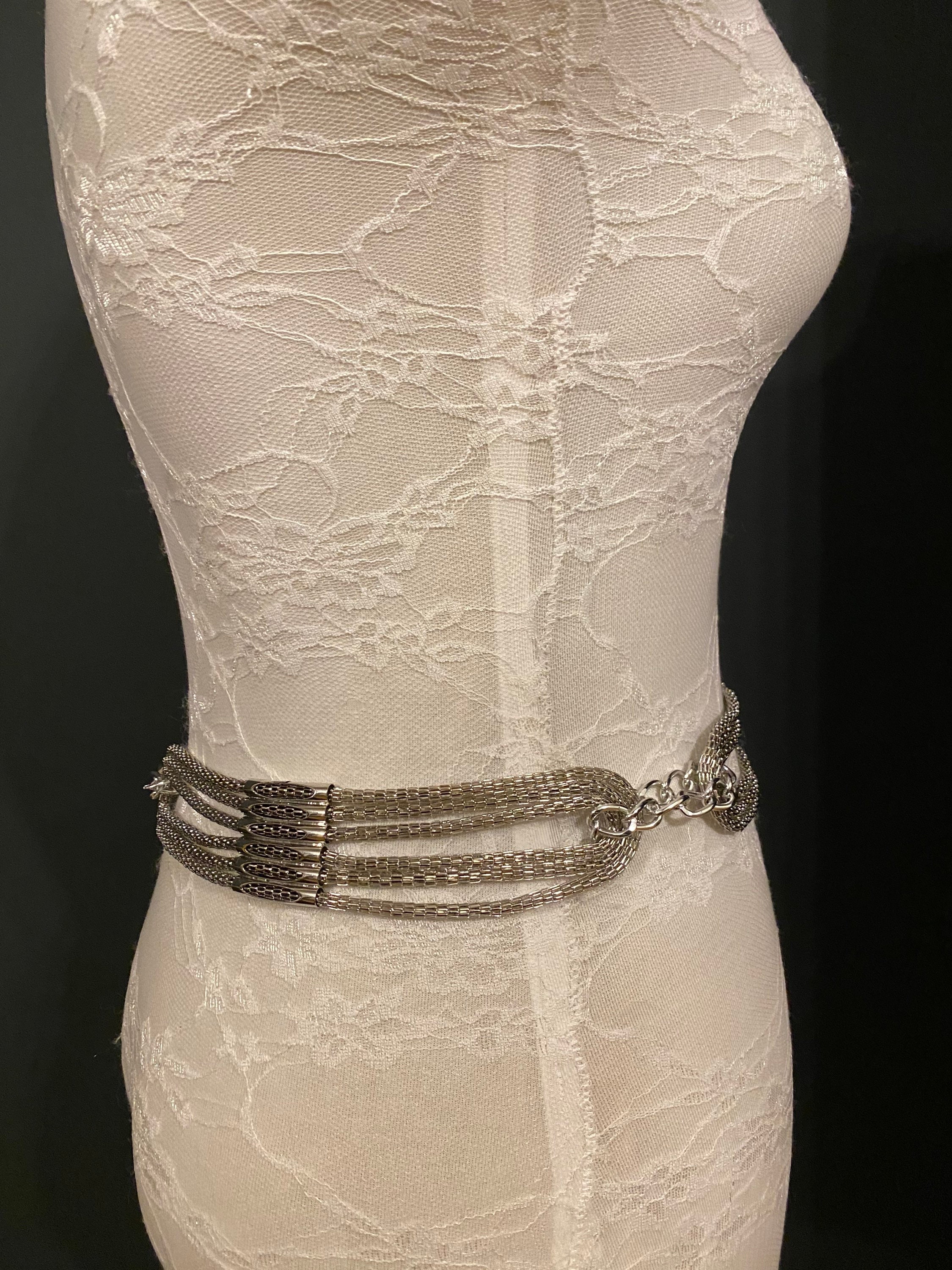 Fancy Metal Chain Mesh Waist Belt, Chain Belt, Sz Large/ X-Large Chain Mesh Belt - Etsy main image 3