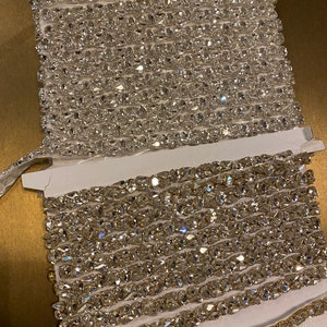 Catena con strass e strass sciolti, rifiniture, matrimoni, abiti, applicazioni di perline da sposa con cintura, argento, oro, oro rosa, termosaldatura, gioielli larghi 1,5 cm