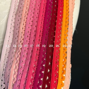 11mm Wide Picot Edge Elastic, Scallop Edging, Knicker Elastic, 51 Colours, Lingerie Elastic, Edging Elastic, Picot Trim, Underwear, Clothing