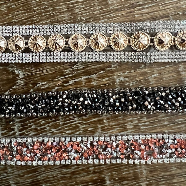 Diamanté Rhinestone Jewel Tape with Glue, Hot Fix Rhinestones with Glue, Easy Iron on Rhinestones, 22mm, 15mm