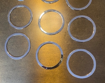 Glänzende Silberlegierung Metallringe, 6 cm, Ringschnalle