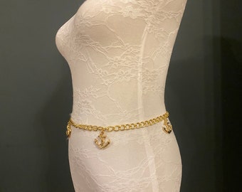 Gold Chain Belt With Anchor Pendants – Handmade to Measure  display picture 3