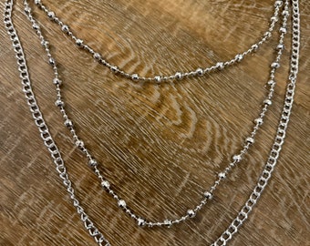 Layered Jeans Chains, Street Fashion, Hip Hop, 3 size selection, Silver, 3 Layers, Gold, Party, Gift, Fashionable, Festival