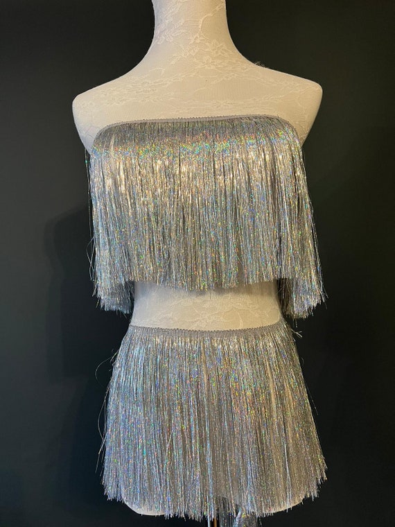 Buy 8 Wide Fringe 17 Colours Tinsel Fringe Tassel Fringe Dance Costume Trimming Clothing Crafting High Quality Iridescent Silver Online in India Etsy