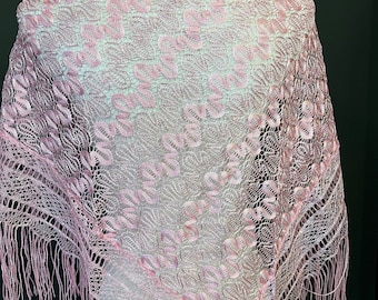 Shawl, Poncho Style Shall, Pink, Soft High Quality