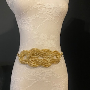 X-long Chain Belt, Gold Buckle Chain Belt, FAN Design, Fashion Belt, Exclusive