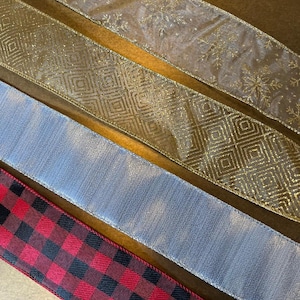 Luxus Weihnachten extrabreites Band, Draht eingefasstes Band, Dekoration, Geschenkverpackung Band, Bögen, Tischdekoration, Zuhause, 6,5 cm breit