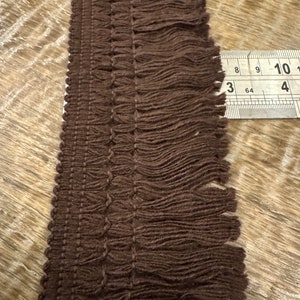 Frangia di cotone larga 7 cm, frangia di cotone marrone intenso, frangia di cotone realizzata nel Regno Unito, cotone di qualità, frangia di cotone larga 2,8", tende, abbigliamento, artigianato
