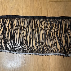 6 ”breite Franse, elegante Franse, schwarze Qualitätsfranse, dichte Qualitätsfranse, hergestellt in Großbritannien sehr hohe Qualität, Einrichtung, Fransenbesatz