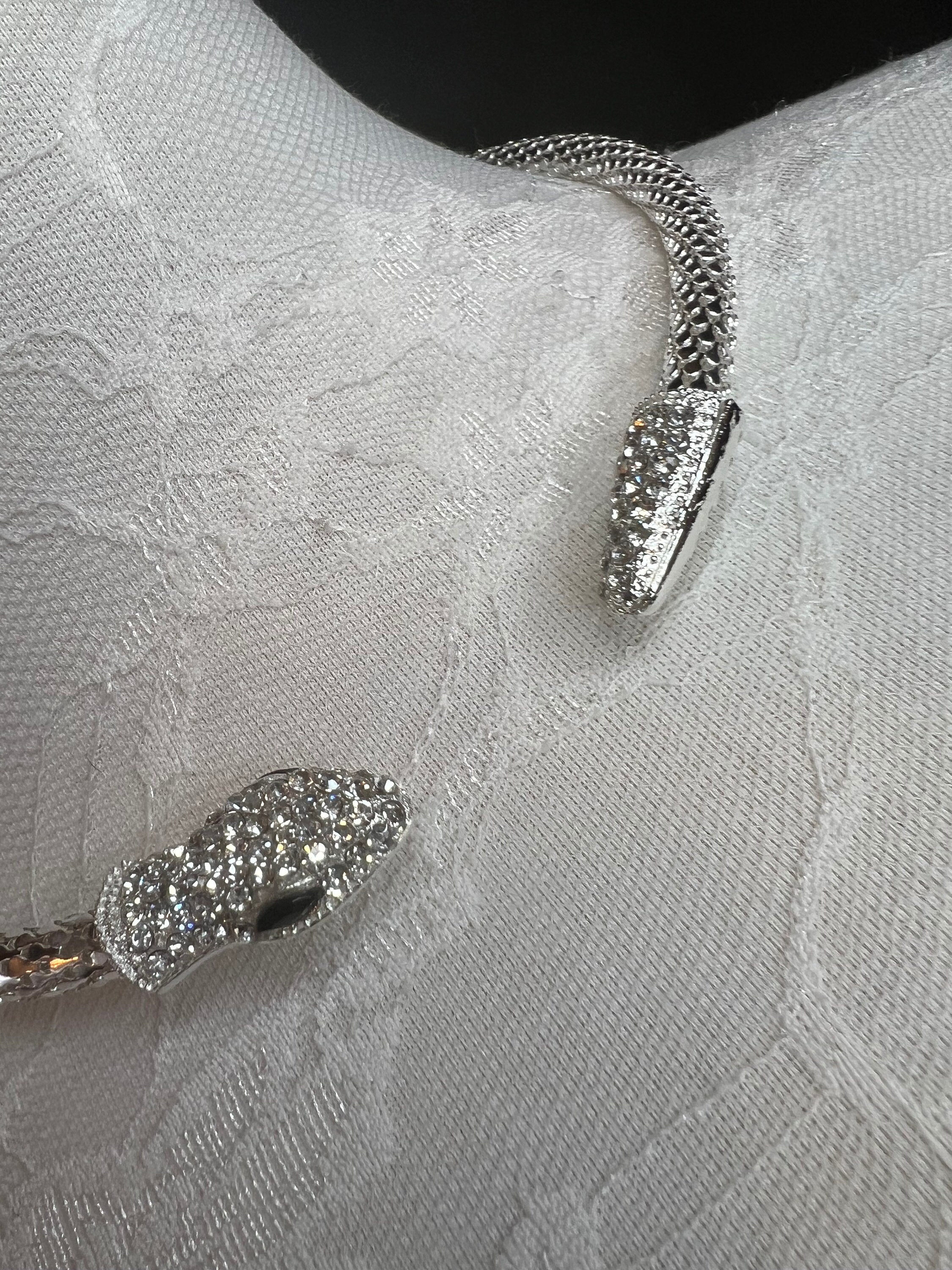 ◇wing bling◇ 925 Silver Silvi Ribbon Snake Choker Necklace s-l1200.png