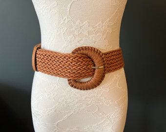 X-Long Plaited Belt in Warm Tan Colour, Sizes UK 8-32, 2” Wide Tan Belt, Hand-made, 3 Sizes, High Quality Belt, Maternity Sizes, Belt