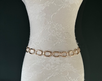 X-long Belt, Metal Ring Chain Belt, Silver, Gold, Statment Belt, Handmade, Fashion Belt, Accessory, Swimwear, Teen Sizes, XXXXL sizes, Gift