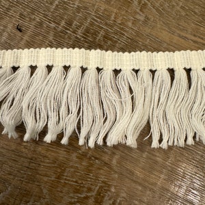 9 cm breite Baumwollfranse, cremefarbene geschlungene Baumwollfranse, Hergestellt in Großbritannien Baumwollfranse, hochwertige Baumwolle, 3,5 ”breite Franse, Vorhänge, Kleidung, Handwerk