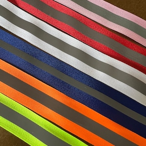 Neon reflecterende gros-grain tape, 1 inch brede neontape, reflecterende tape