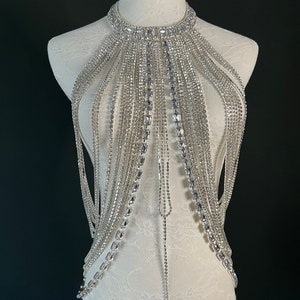 Rhinestone Body Chain, Diamanté Costume, Club Wear, Festival, Exclusive Design, Body Jewellery, Elegant Body Jewllery, FAN Design