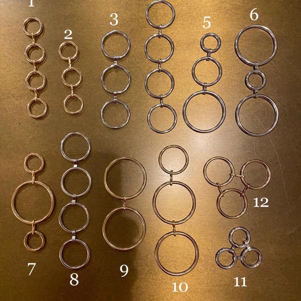 Rings Buckle, Ring Straps, Swimwear Rings, Bikini Rings, Connected Rings, Silver, Gold, 3 rings, 4 rings, Fashion Ring Buckles, Ring Straps