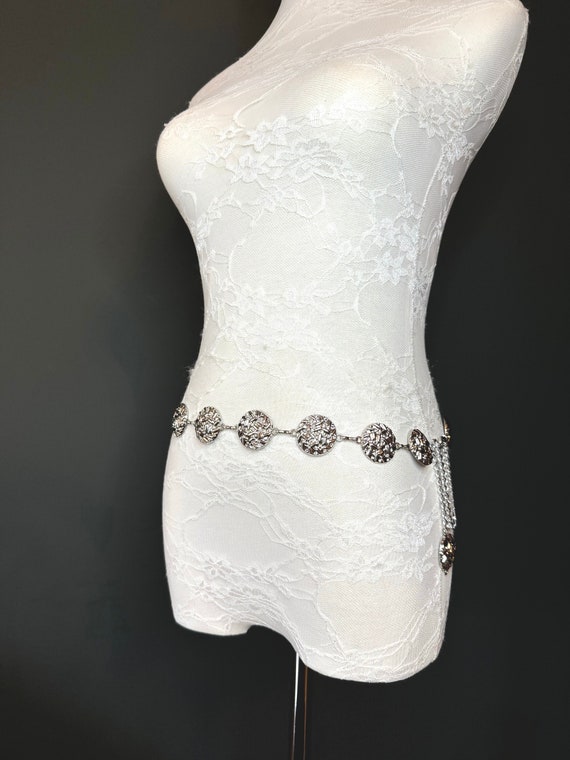 Buy X-long Metal Disc Belt, Silver Hammered Metal Belt, Teen 