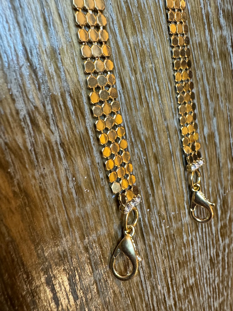 Gold Metal Chainmail Bra Strap, 1 Pair Detachable Replacement, 11 Inch ...