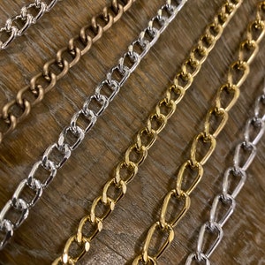 1 metro, catena in metallo, catena leggera, catena in alluminio, oro, argento, catena resistente immagine 1