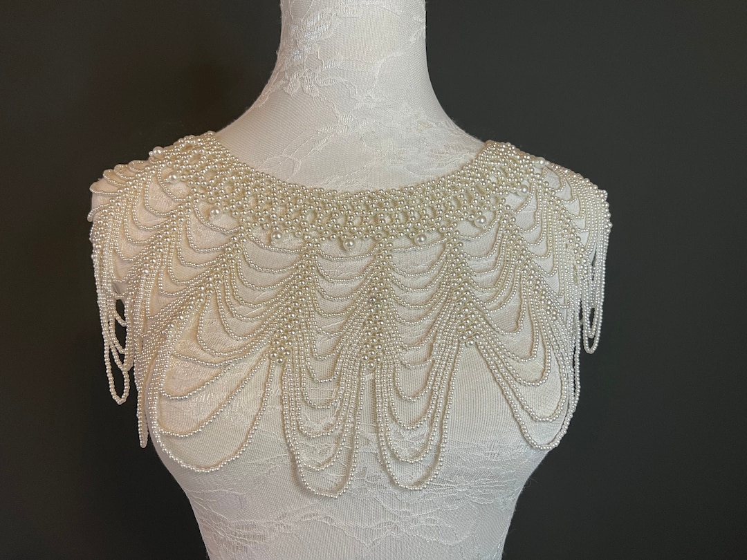 Ivory Chain Handmade Pearl Shoulder Chain, Bridal Body Jewelry, Ivory White - Etsy