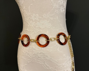 Vintage 70s Long Faux Tortoise Shell Rings and Gold Tone  display picture 2