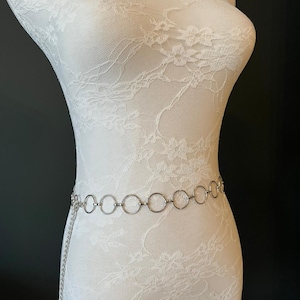 X-long Belt, Ring Belt, Silver Rings Belt, Chain Belt