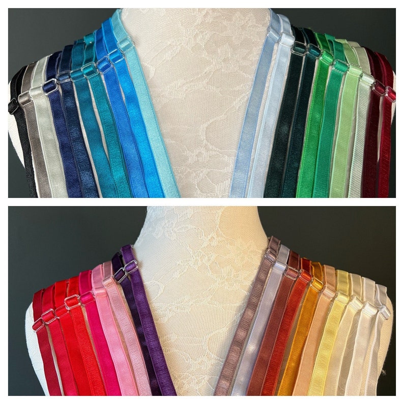 Adjustable Sewing Bra Straps, Lingerie, Swimwear Straps, 46 Colors image 1